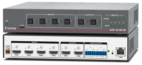 Extron DXP 42 HD 8K – 4x2 8K HDMI Matrix Switcher with Audio De-embedding Audio and Video Switches Extron