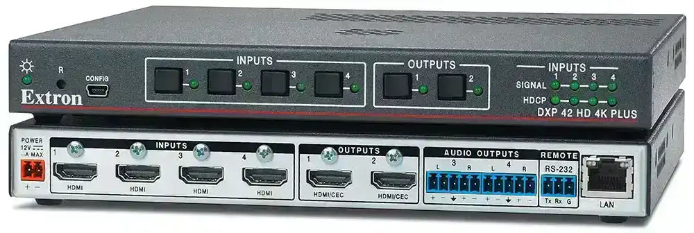 Extron DXP 42 HD 4K PLUS 4x2 HDMI Matrix Switcher – Creation Networks