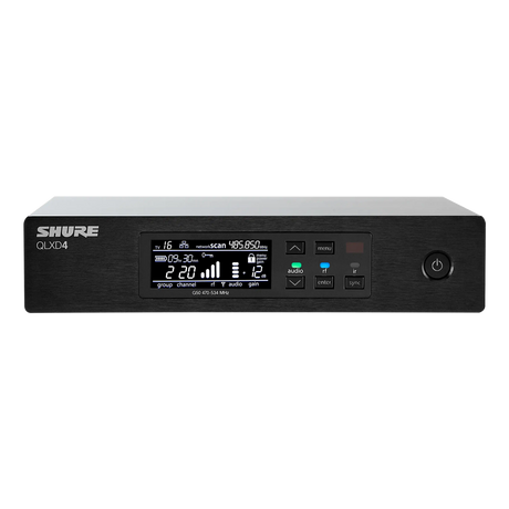 Shure QLXD4 Series Single-Channel Digital Half-Rack Wireless Mic Receiver Microphones Shure