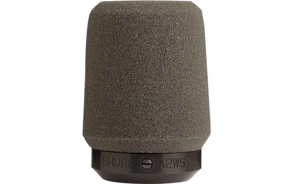 Shure A2WS-BLK Black Locking Foam Windscreen for 545 Series, SM57 Microphones Shure