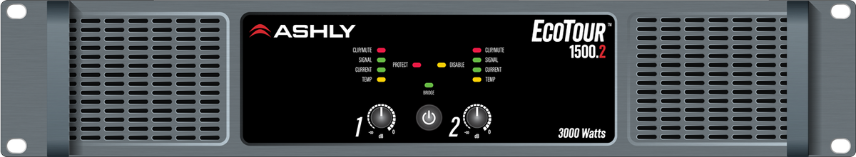 ASHLY ECOTOUR 1500.2 High-Efficiency Touring Power Amplifier 2 x 1500W @ 2/4 Ohms & 70V, 750W @ 8 Ohms Amplifiers Ashly