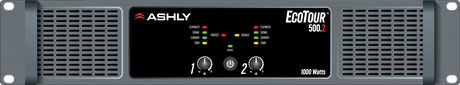 ASHLY ECOTOUR 500.2 High-Efficiency Touring Power Amplifier 2 x 500W @ 2/4 Ohms, 250W @ 8 Ohms, 1000W bridged @ 70V Amplifiers Ashly
