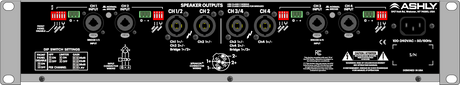 ASHLY ECOTOUR 500.4 High-Efficiency Touring Power Amplifier 4 x 500W @ 2/4 Ohms, 250W @ 8 Ohms, 1000W bridged @ 70V Amplifiers Ashly