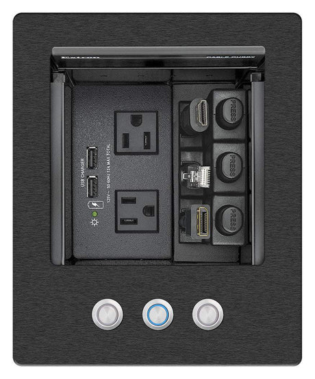Extron Cable Cubby 500 Cable Access Enclosure Black w 3 Buttons-AC Module Not Included - Creation Networks