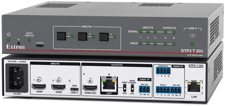 Extron DTP3 T 203 Three Input 4K/60 Switcher with Integrated DTP3 Transmitter - Creation Networks