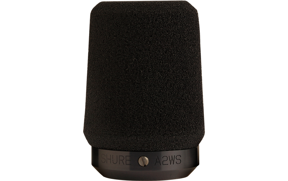 Shure A2WS-BLK Black Locking Foam Windscreen for 545 Series, SM57 Microphones Shure