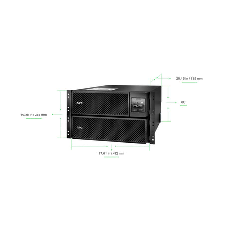 APC Smart-UPS On-Line SRT8KRMXLT-5KTF 8000VA Rackmount 208V to 120V Step-Down Transformer UPS / Battery Backup APC