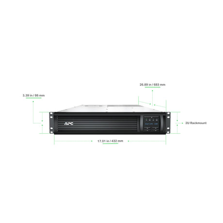 APC Smart-UPS SMT2200RM2UNC 2200VA LCD RM 2U 120V with Network Card Uninterruptible Power Supply APC