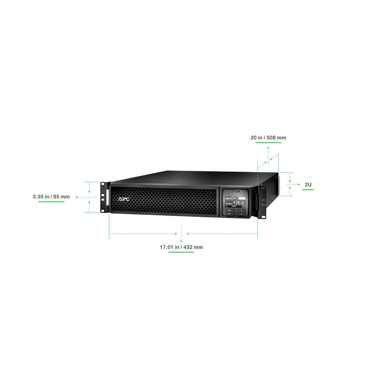 APC Smart-UPS SRT1500RMXLA 1500VA Sinewave RM 2U 120V Uninterruptible Power Supply APC