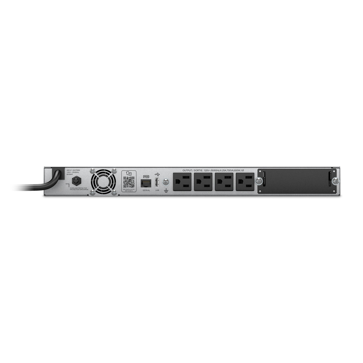 APC Smart-UPS SMT750RM1UNC 750VA LCD RM 1U 120V with Network Card Uninterruptible Power Supply APC