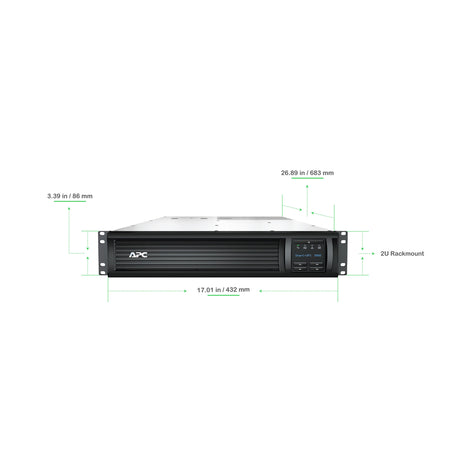 APC Smart-UPS SMT3000RM2UNC 3000VA LCD RM 2U 120V with Network Card Uninterruptible Power Supply APC