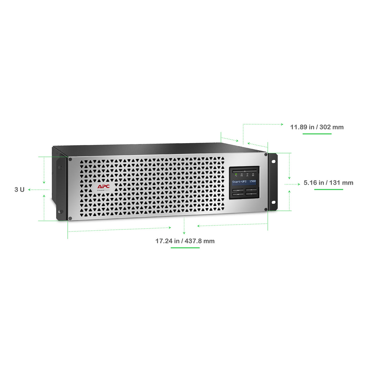 APC Smart-UPS SMTL1500RM3UCNC Lithium-Ion 1500VA RM 3U 120V with Network Card Uninterruptible Power Supply APC