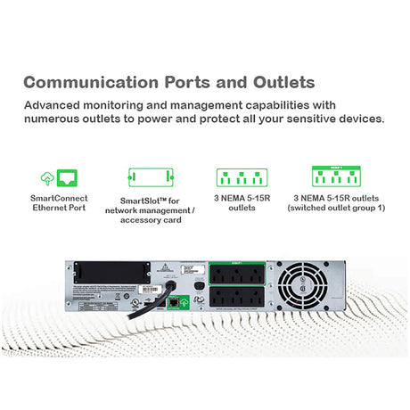 APC Smart-UPS SMT1000RM2UC 1000VA LCD RM 2U 120V with SmartConnect Uninterruptible Power Supply APC