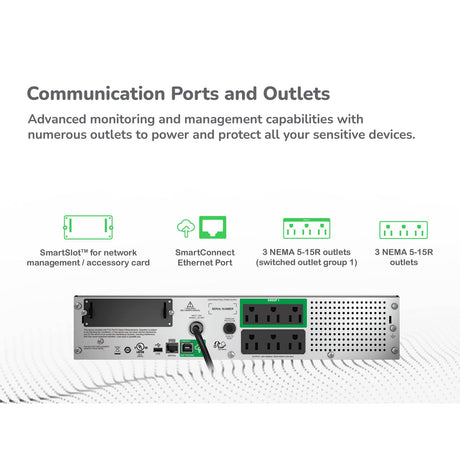 APC Smart-UPS SMT750RM2UC 750VA LCD RM 2U 120V with SmartConnect Uninterruptible Power Supply APC