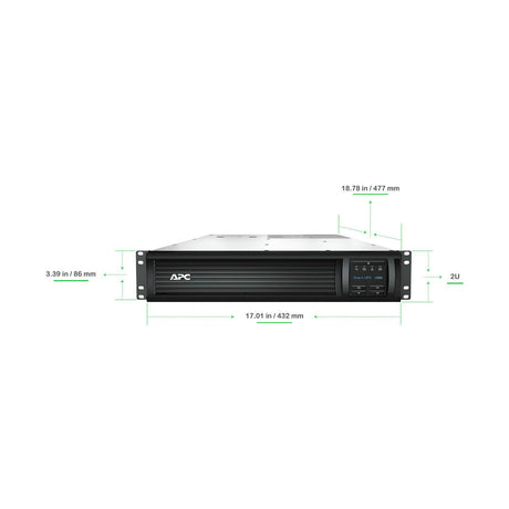 APC Smart-UPS SMT1000RM2UC 1000VA LCD RM 2U 120V with SmartConnect Uninterruptible Power Supply APC