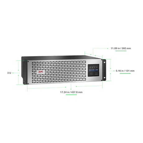APC Smart-UPS SMTL1500RM3U-TWNC Lithium-Ion 1500VA Tower/RM 3U 120V with Network Card Uninterruptible Power Supply APC