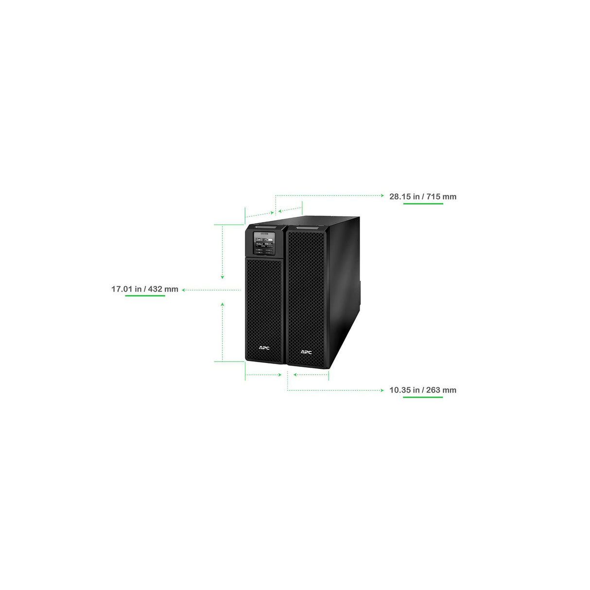 APC Smart-UPS On-Line SRT8KXLT-5KTF 8000VA Tower 208/240V to 120V Step-Down Transformer Uninterruptible Power Supply APC