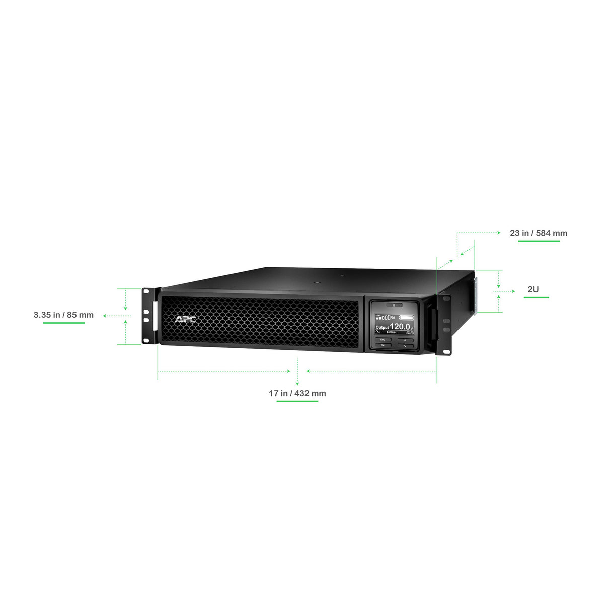 APC Smart-UPS SRT2200RMXLA 2200VA Sinewave RM 2U 120V Uninterruptible Power Supply APC