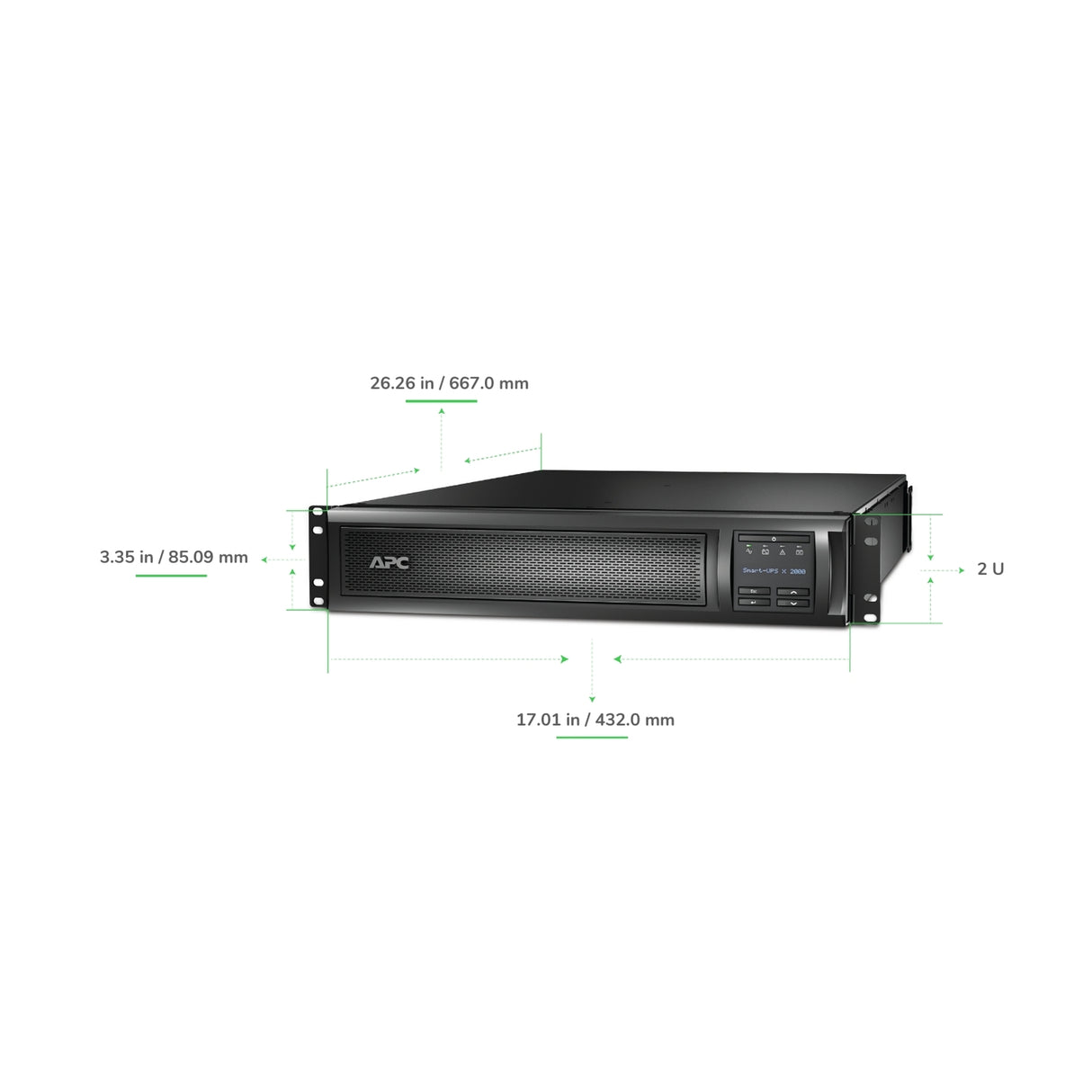 APC Smart-UPS X SMX2000RMLV2UNC 2000VA Rack/Tower LCD 120V with Network Card Uninterruptible Power Supply APC