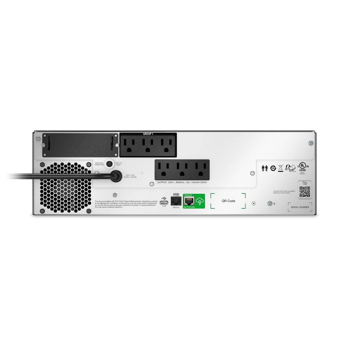 APC Smart-UPS SMTL1500RM3U-TWNC Lithium-Ion 1500VA Tower/RM 3U 120V with Network Card Uninterruptible Power Supply APC