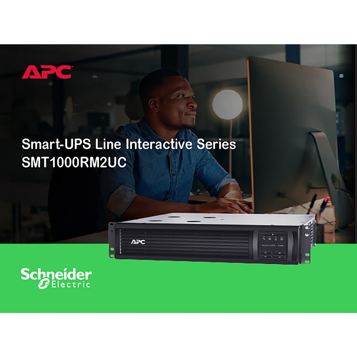 APC Smart-UPS SMT1000RM2UC 1000VA LCD RM 2U 120V with SmartConnect Uninterruptible Power Supply APC