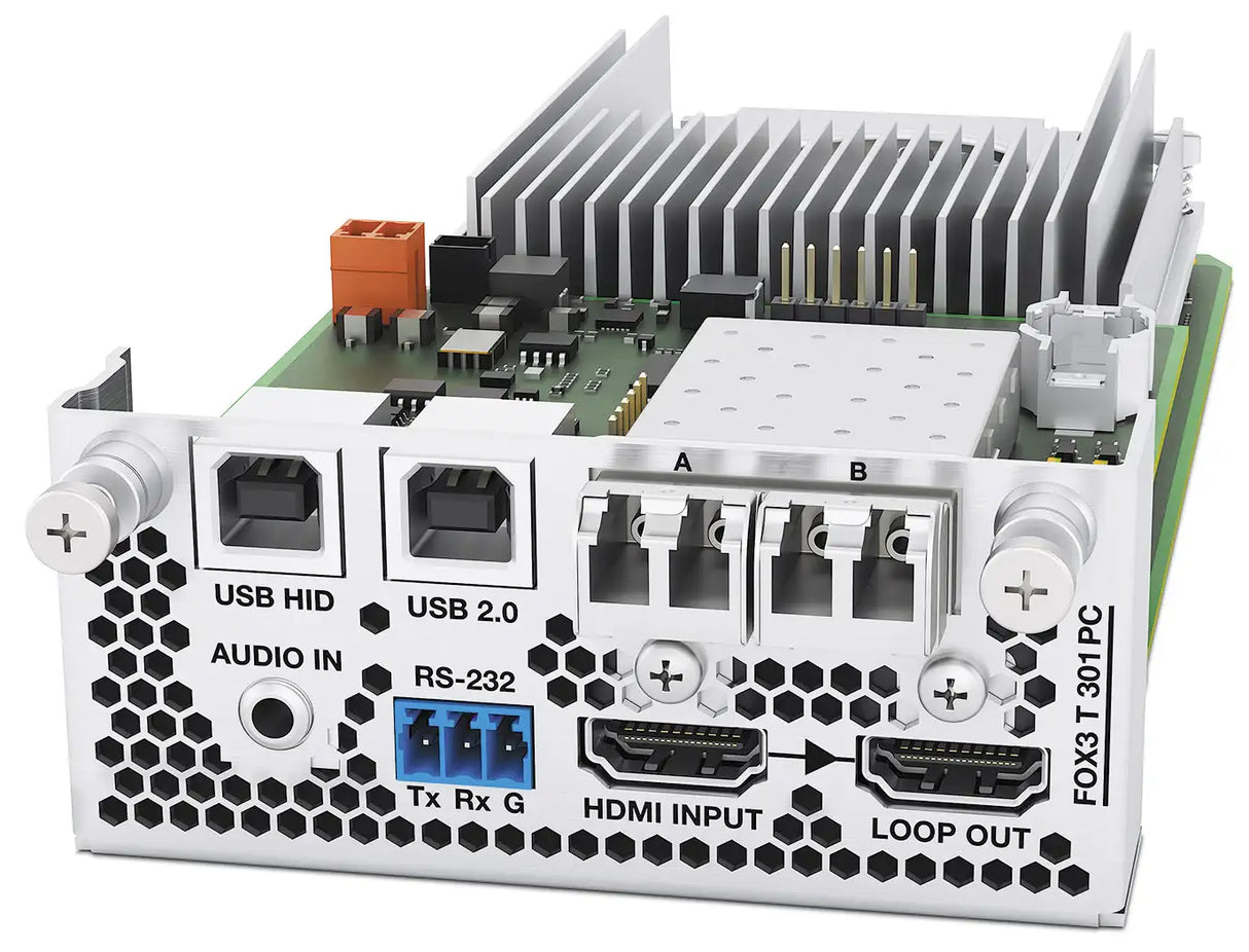 Extron 70-1190-11 FOX3 T 301 PC MM PowerCage Fiber Optic Transmitter for HDMI, USB, Audio, and Control