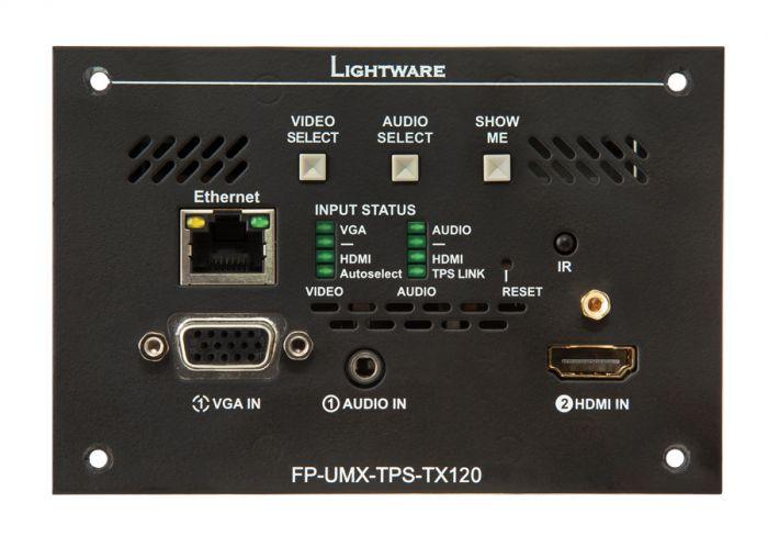 Lightware FP-UMX-TPS-TX120 Universal Two-Input TPS (HDBaseTTM) Transmitter with Event Manager Room Control - 91540073