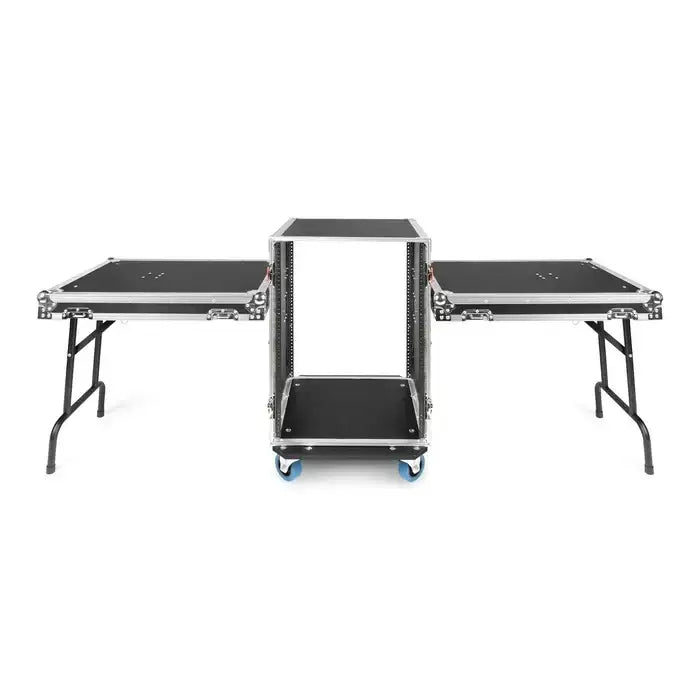 Gator GTOUR16U-TBL 16U Tour Style Rack Case w/Fold-Out Side Tables & Casters