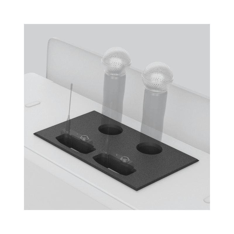 Heckler H911-BK Console Insert for Dual Shure SBC 220 or SBC 240 (Black)