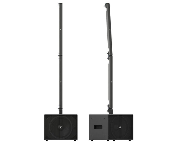 K-Array Pinnacle KR202 II Powered stereo system composed of 1 KS2 I + 1 KS2P I + 4 KK102 I + mounting hardware (Black)