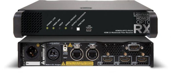 Lightware HDMI20-OPTC-RX220-PCN HDMI 2.0 Full 4K Fiber Optical Extender with Gigabit Ethernet - 91550004