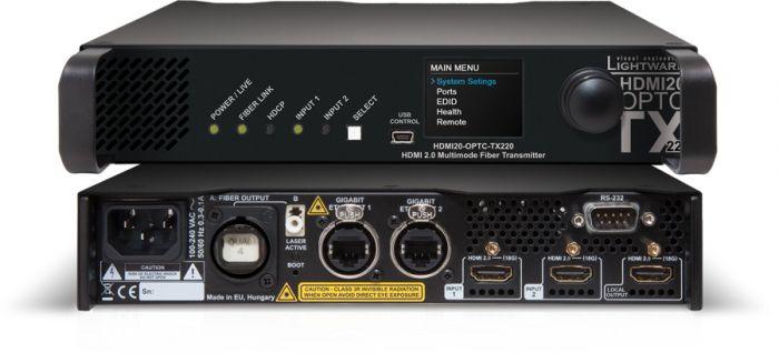 Lightware HDMI20-OPTC-TX220-NTQ HDMI 2.0 Full 4K Fiber Optical Extender with Gigabit Ethernet - 91550005