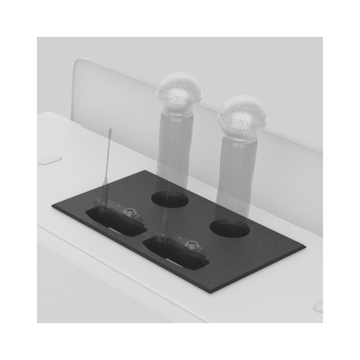 Heckler H911-BK Console Insert for Dual Shure SBC 220 or SBC 240 (Black) - Creation Networks