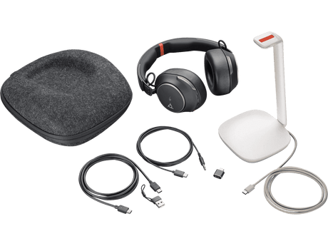 HP POLY Voyager Surround 85 UC Microsoft Teams Certified USB-C Headset +USB-C/A Adapter +Charging Stand - 8G7T8AA - Creation Networks