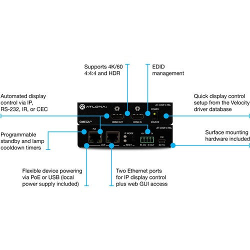 Atlona 4K/UHD HDMI Display Controller - AT-DISP-CTRL