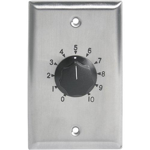 Atlas Sound AT100 100W Single Gang Stainless Steel 70.7V Commercial Attenuator