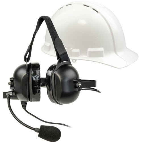 Listen Tech LA-455 Headset 5 - Dual over ear w/noise cancelling Boom Mic used w/Hard Hat