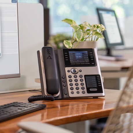 Poly Edge E400 IP Phone and PoE-enabled Poly Voice Poly