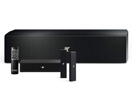 K-Array Azimut KAMUT2L II Professional sound system composed of 2 KZ14 I + 1 KU44-2 + 1 KA02 I+ 1 K-REMUCTRL (Black) - Creation Networks