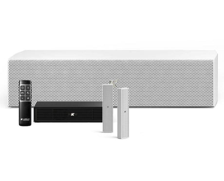 K-Array Azimut KAMUT2LW II Professional sound system composed of 2 KZ14W I + 1 KU44W-2 + 1 KA02 I + 1 K-REMUCTRL (White) - Creation Networks