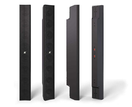 K-Array Kayman KY102 100cm-long, variable beam stainless steel line array element with 8x4" cones (connecting hardware NOT included, Black) - Creation Networks