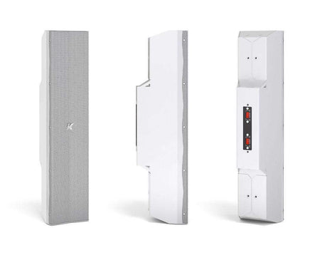 K-Array Kayman KY52W 50cm-long, variable beam stainless steel line array element with 4x4" cones (connecting hardware NOT included, White) - Creation Networks