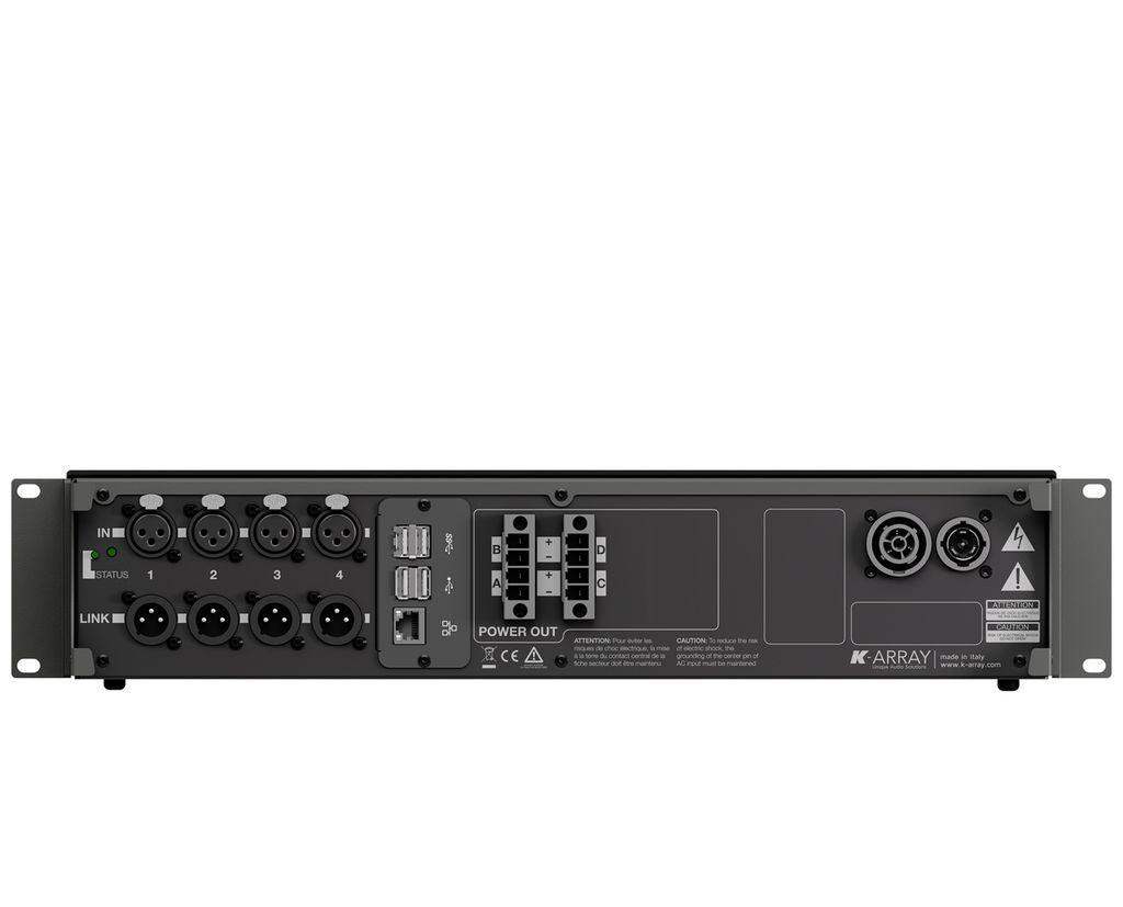 K-Array Kommander KA14 I Class D, 2U rack amplifier with DSP and remote control (4x300W @ 4 Ω) - Creation Networks