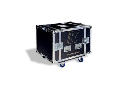 K-Array Pinnacle K-FOH2 Front of House monitoring system, including 2 KP52 I on stands and 1 KS2 I 18" active subwoofer, all conveniently integrated into a wheeled flight case - Creation Networks