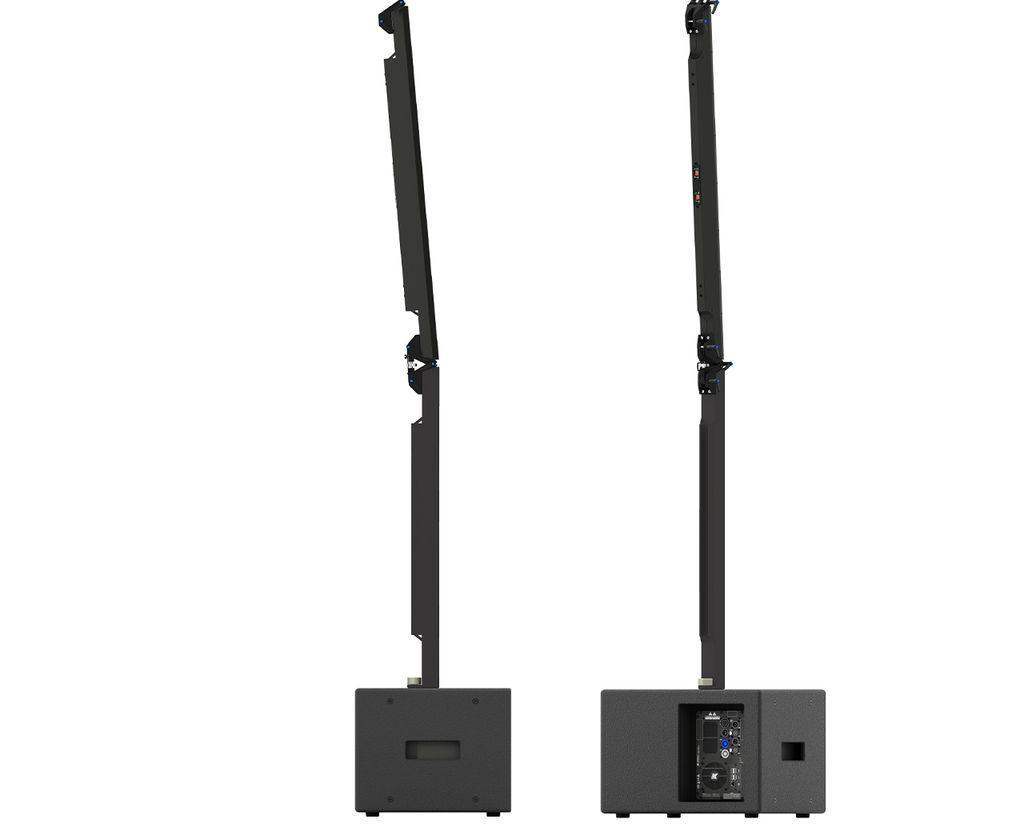 K-Array Pinnacle KR102 II Powered stereo system composed of 1 KS1 I + 1 KS1P I + 2 KK102 I + mounting hardware (Black) - Creation Networks