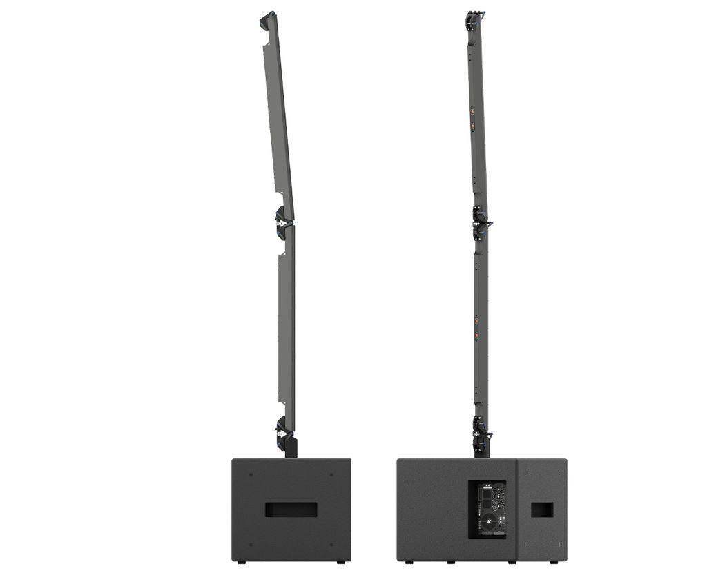 K-Array Pinnacle KR202 II Powered stereo system composed of 1 KS2 I + 1 KS2P I + 4 KK102 I + mounting hardware (Black) - Creation Networks