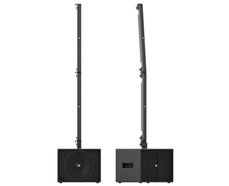 K-Array Pinnacle KR202 II Powered stereo system composed of 1 KS2 I + 1 KS2P I + 4 KK102 I + mounting hardware (Black) - Creation Networks