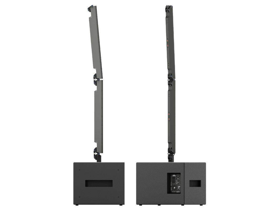 K-Array Pinnacle KR402 II Powered stereo system composed of 1 KS3 I + 1 KS3P I + 4 KP102 I + mounting hardware (Black) - Creation Networks