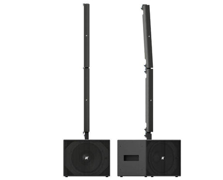 K-Array Pinnacle KR402 II Powered stereo system composed of 1 KS3 I + 1 KS3P I + 4 KP102 I + mounting hardware (Black) - Creation Networks