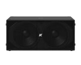 K-Array Thunder KS4 I Ultra-light, Self-Powered dual 18” subwoofer with DSP and power outputs (Black) - Creation Networks